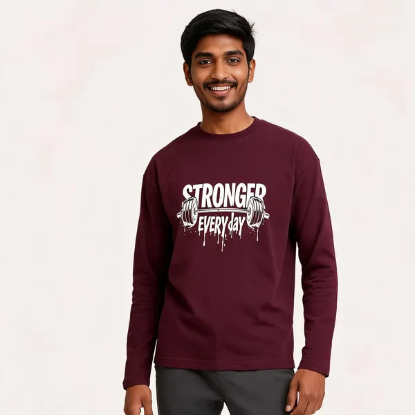 Maroon_Cotton_Full_Sleeve_Regular_Fit_T-Shirt_For_Men