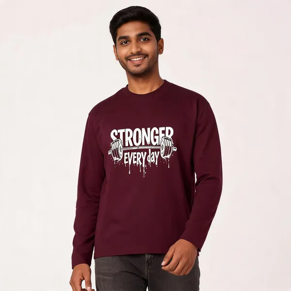 Maroon_Cotton_Full_Sleeve_Regular_Fit_T-Shirt_For_Men