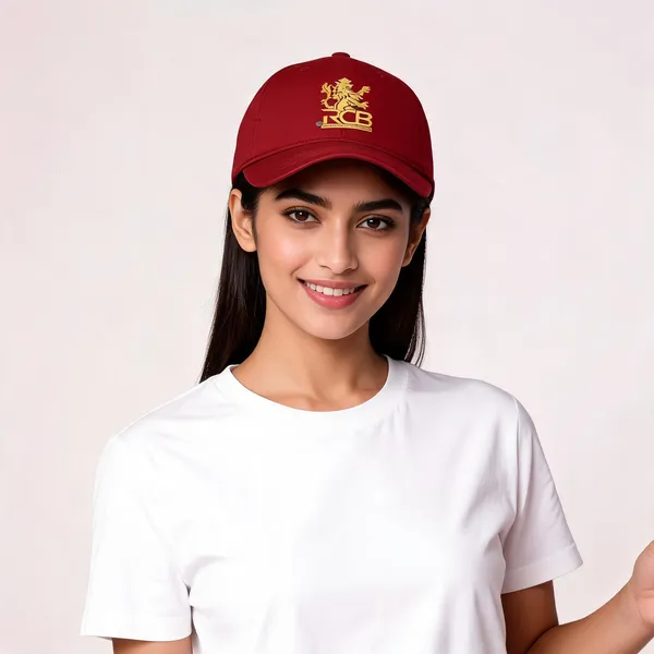 Red_Cotton_Drill_Adjustable_Cap_For_Unisex