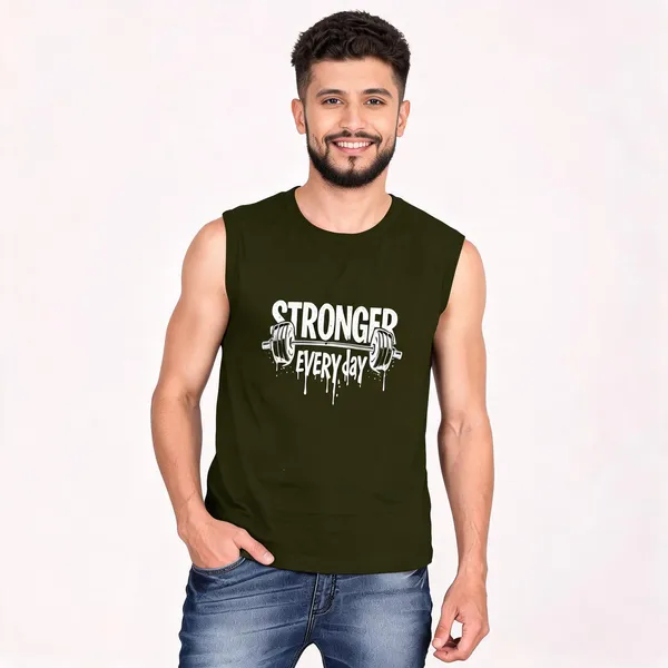 Olive_Green_Cotton_Regular_Fit_Sleeveless_T-Shirt_For_Men
