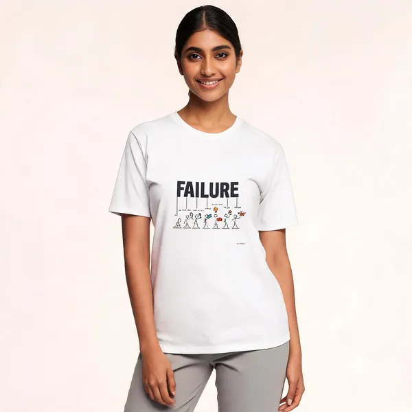 White_Cotton_Regular_Fit_Failure_Graphic_T-Shirt_For_Unisex