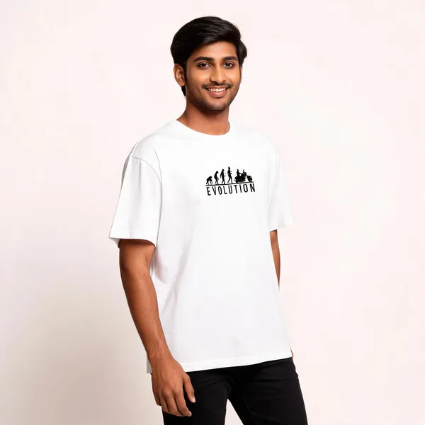 White_Cotton_Oversized_Evolution_Graphic_T-Shirt_For_Unisex