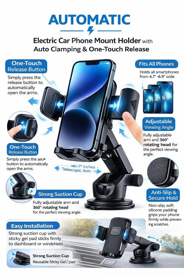 Black_Spring-Loaded_Suction_Mount_Car_Phone_Holder
