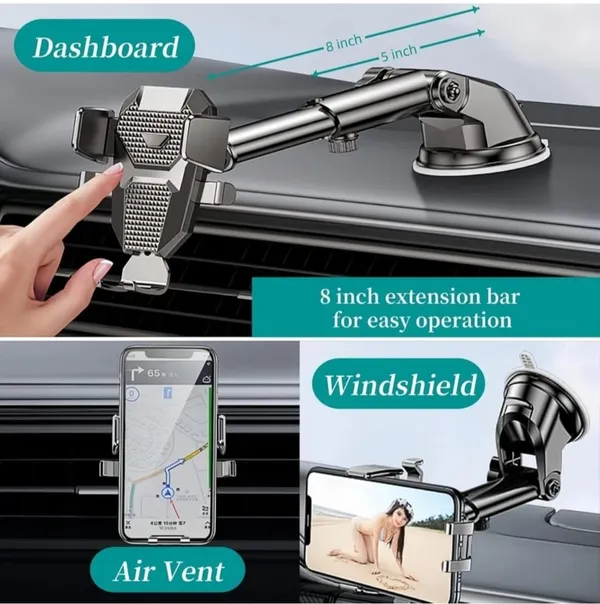 Black_Adjustable_Cradle_Suction_Car_Phone_Holder