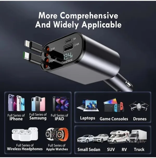 120W_4-In-1_Multi-Port_Car_Charger_With_Digital_Voltmeter