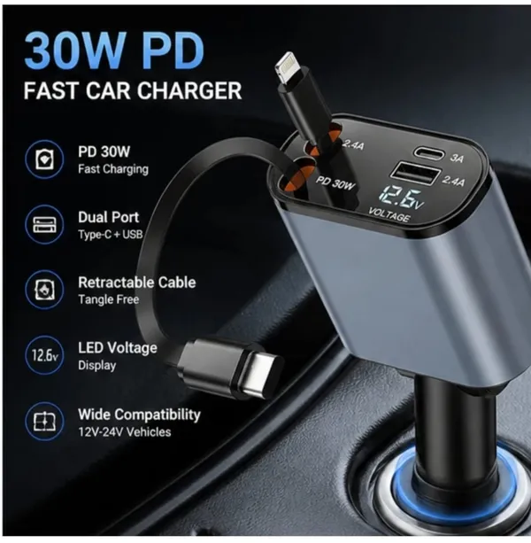 120W_4-In-1_Multi-Port_Car_Charger_With_Digital_Voltmeter