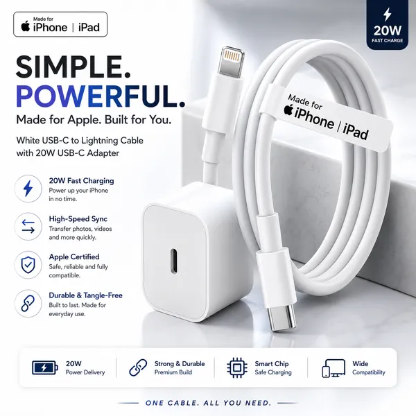 Van_Kart_White_Usb-C_To_Lightning_Cable_With_Adapter