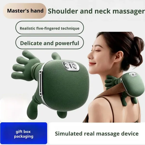 Green_Wearable_Wraparound_Neck_Massager
