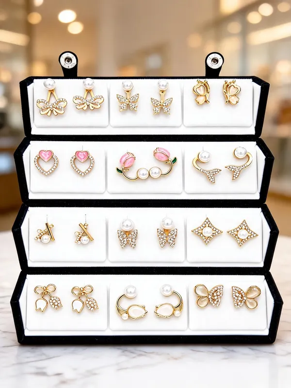 Gold_Plated_Steel_Assorted_Rhinestone_Earrings_Set_For_Women_Pack_of_12