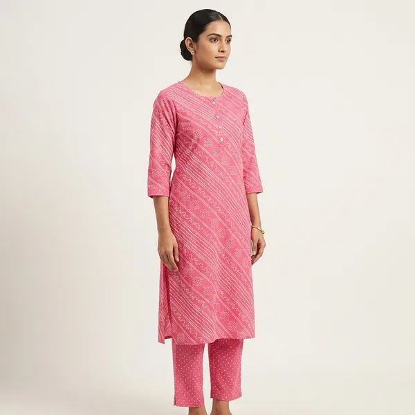 Pink_Cotton_Straight_Printed_Kurta_Set_For_Women