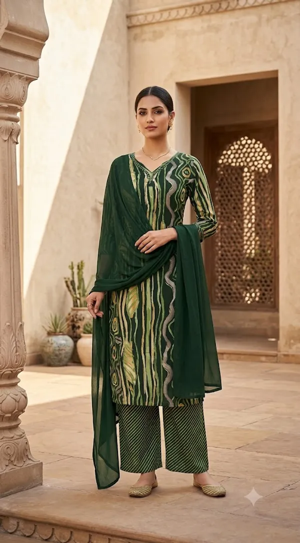 Green_Rayon_Straight_Printed_Kurta_And_Pant_Set_For_Women
