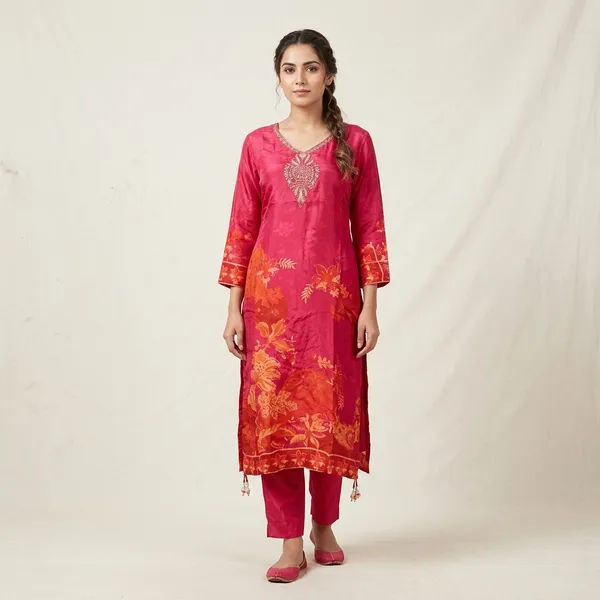 Pink_Crepe_Straight_Floral_Print_Kurti_Set_For_Women