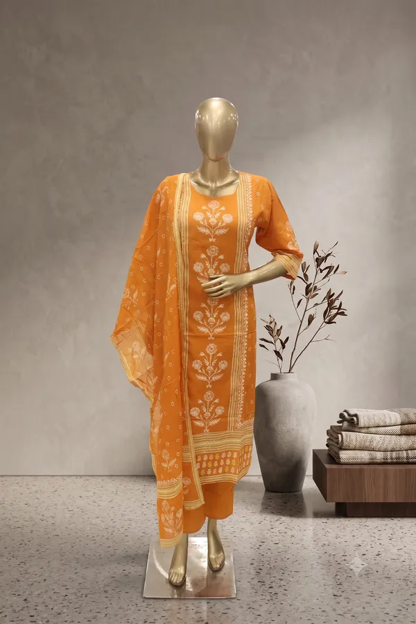 Orange_Cotton_Straight_Floral_Print_Kurti_Set_For_Women