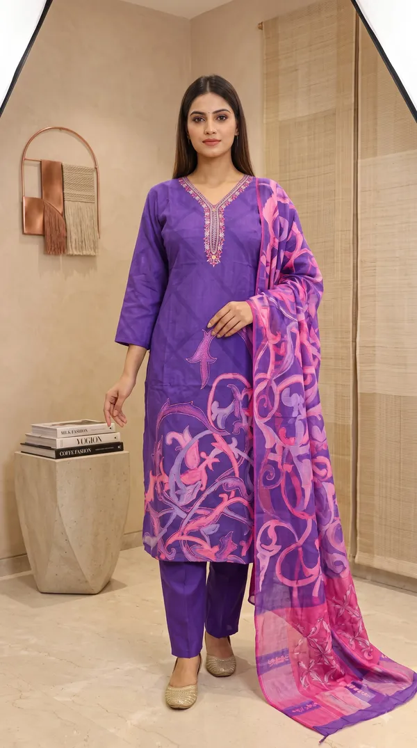 Purple_Crepe_Embroidered_Kurti_Set_For_Women