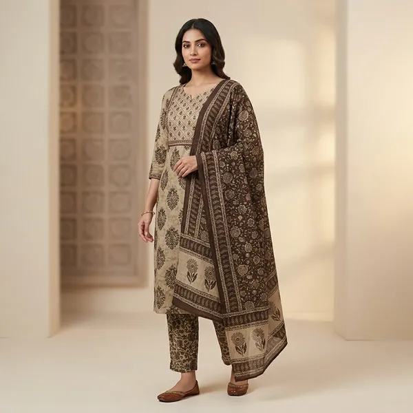 beige_ethnic_printed_straight_kurti_set_for_woman