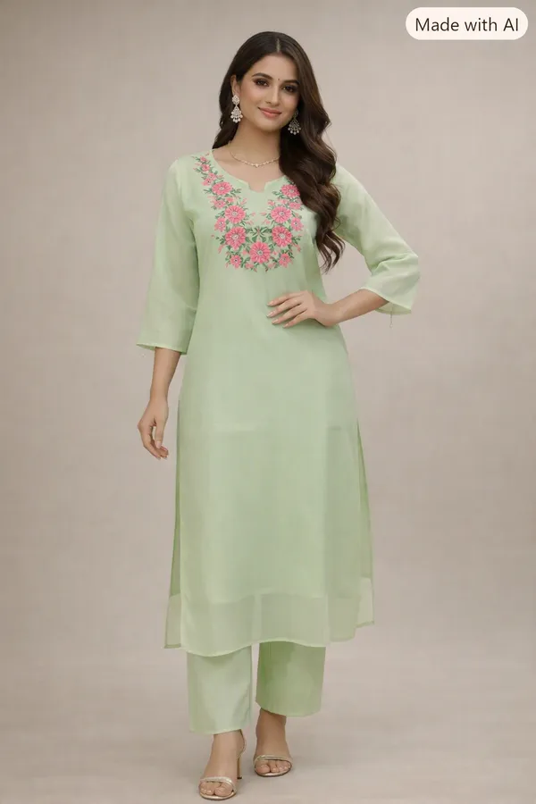 Mint_Green_Embroidered_Kurti_Set_for_woman