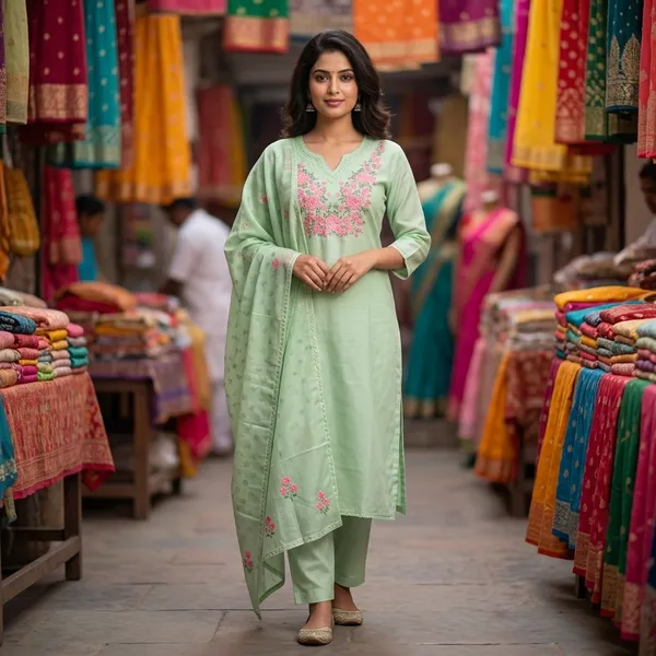Mint_Green_Embroidered_Kurti_Set_for_woman