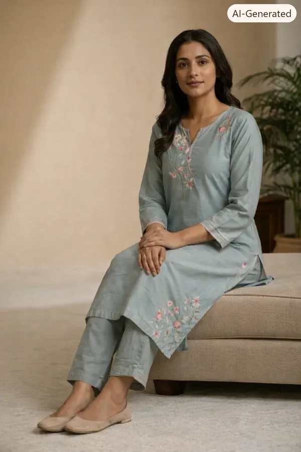 Blue_Cotton_Straight_Embroidered_Kurti_Set_For_Women