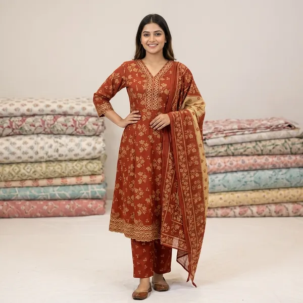Maroon_Printed_Anarkali_Kurti_set_for_woman
