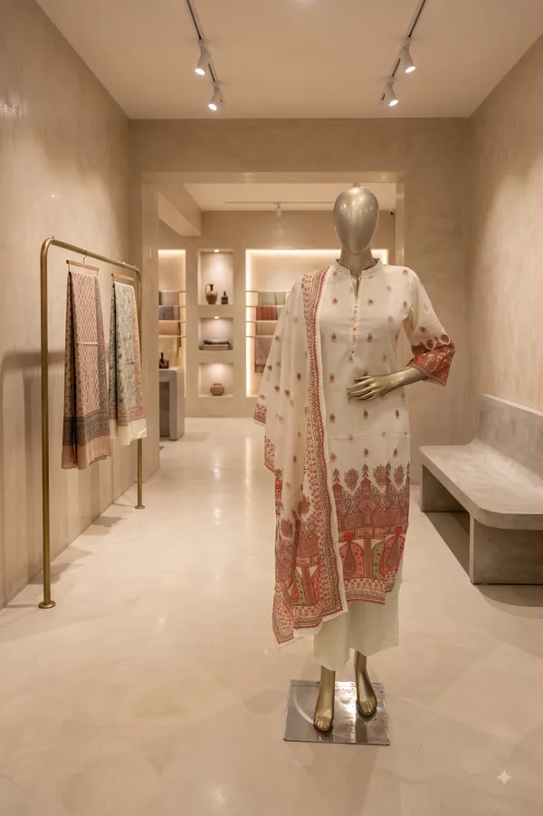 Ivory_Cotton_Printed_Kurta_Set_For_Women