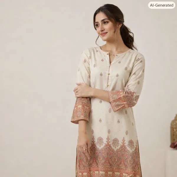 Ivory_Cotton_Printed_Kurta_Set_For_Women