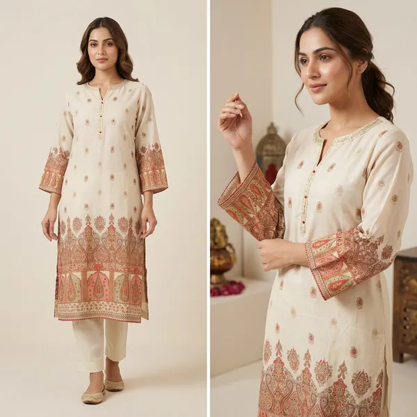 Ivory_Cotton_Printed_Kurta_Set_For_Women