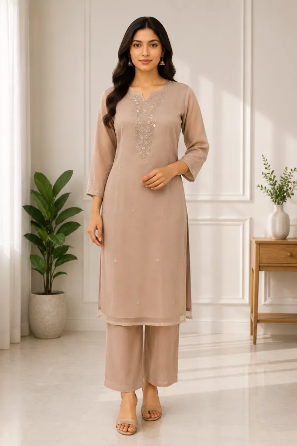 Beige_Berli_Straight_Embellished_Kurti_Set_For_Women