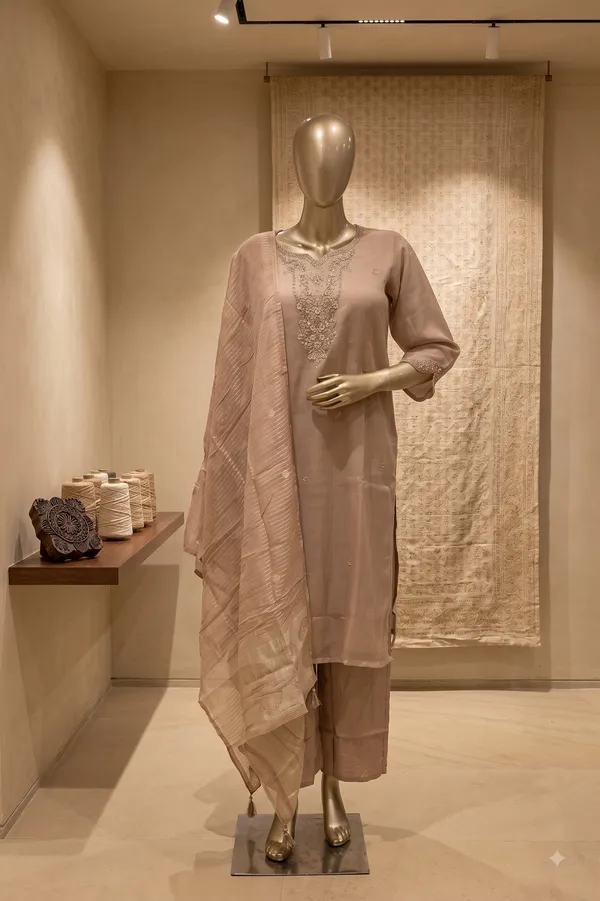 Beige_Berli_Straight_Embellished_Kurti_Set_For_Women