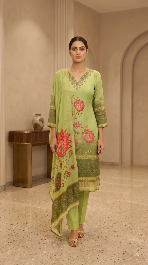Green_Tissue_Straight_Floral_Print_Kurti_Set_For_Women