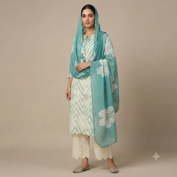 Mint_Green_and_White_Striped_Kurta_Set_for_woman