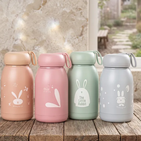 Pink_Stainless_Steel_Teddy_Water_Bottle_For_Kids_Travel