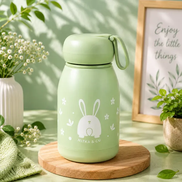 Green_Stainless_Steel_Teddy_Water_Bottle_For_Kids_Travel