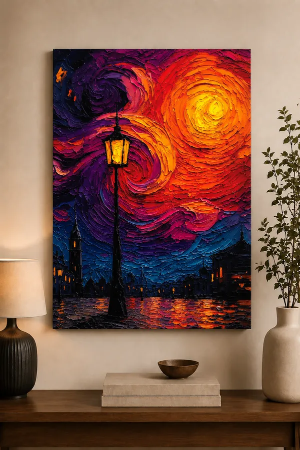 Multicolor_Canvas_Modern_Swirling_Landscape_Framed_Wall_Art