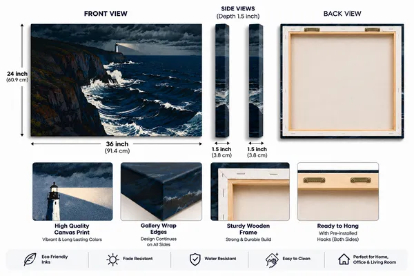 Multicolor_Canvas_Coastal_Lighthouse_Seascape_Wall_Art