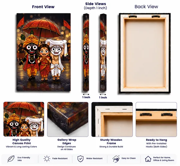 Multicolor_Canvas_Religious_Jagannath_Trio_Wall_Art_With_Wooden_Frame