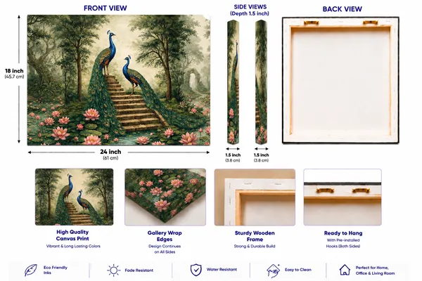 Multicolor_Canvas_Nature_Peacock_Floral_Wall_Art