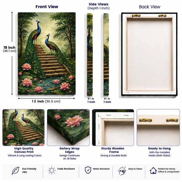 Multicolor_Canvas_Nature_Peacock_Floral_Wall_Art