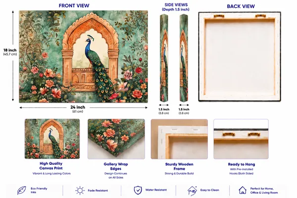 Multicolor_Canvas_Traditional_Peacock_Floral_Wall_Art