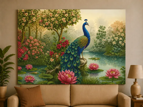 Multicolor_Canvas_Nature_Peacock_Floral_Print_Wall_Art