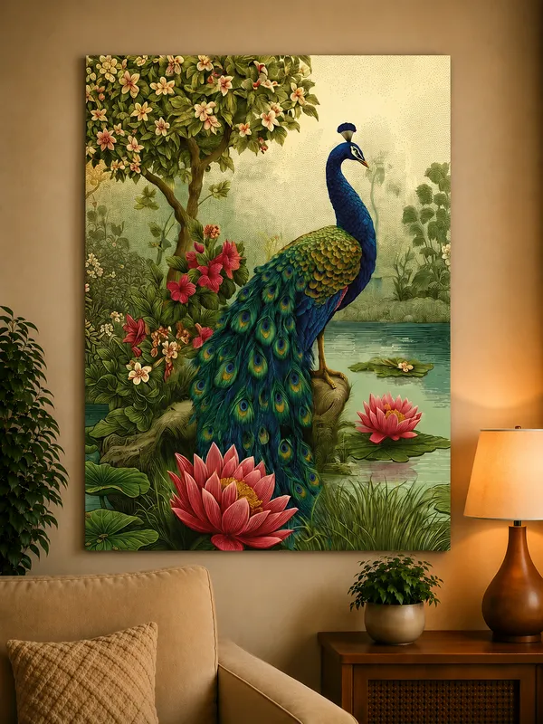Multicolor_Canvas_Nature_Peacock_Floral_Print_Wall_Art