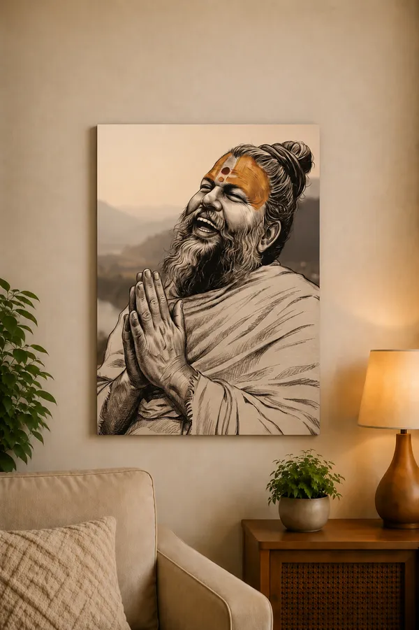 Multicolor_Canvas_Spiritual_Sadhu_Wall_Art