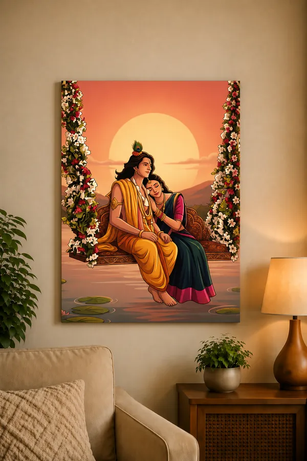 Multicolor_Canvas_Devotional_Radha_Krishna_Wall_Art