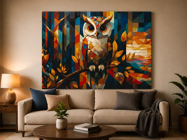 Multicolor_Canvas_Geometric_Owl_Print_Wall_Art