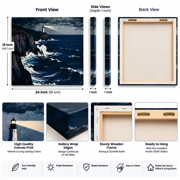 Multicolor_Canvas_Coastal_Lighthouse_Seascape_Wall_Art