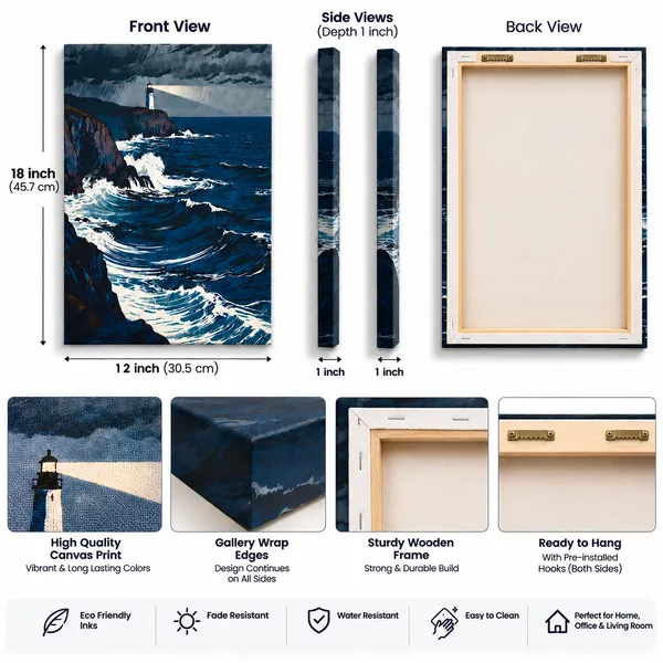 Multicolor_Canvas_Coastal_Lighthouse_Seascape_Wall_Art