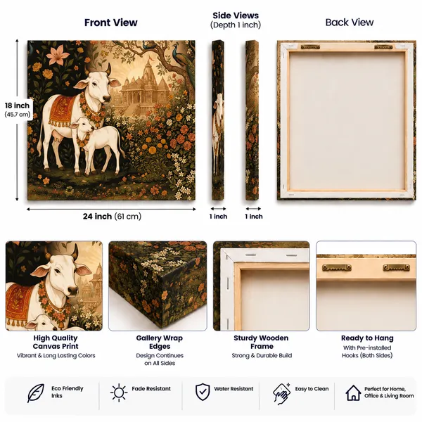 Multicolor_Canvas_Traditional_Floral_Cow_Wall_Art