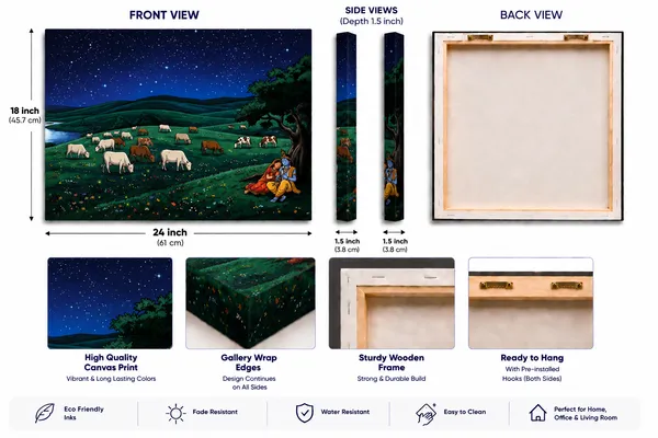 Multicolor_Canvas_Night_Landscape_Cow_Herd_Wall_Art