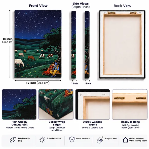 Multicolor_Canvas_Night_Landscape_Cow_Herd_Wall_Art