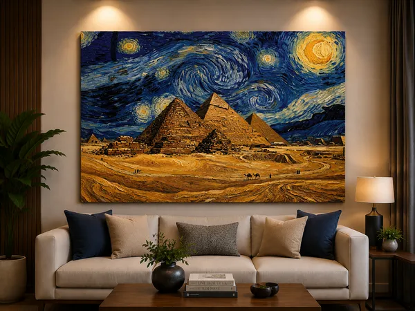 Multicolor_Canvas_Night_Starry_Pyramids_Wall_Art