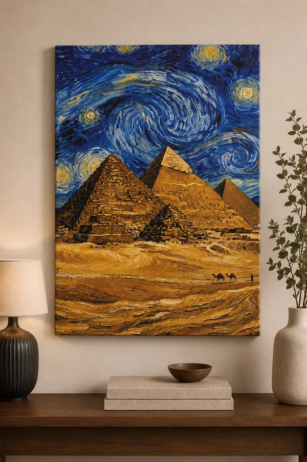 Multicolor_Canvas_Night_Starry_Pyramids_Wall_Art